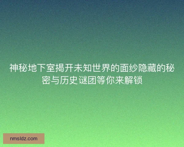 神秘地下室揭开未知世界的面纱隐藏的秘密与历史谜团等你来解锁