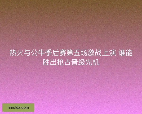 热火与公牛季后赛第五场激战上演 谁能胜出抢占晋级先机