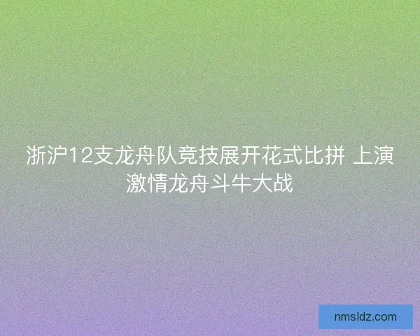 浙沪12支龙舟队竞技展开花式比拼 上演激情龙舟斗牛大战