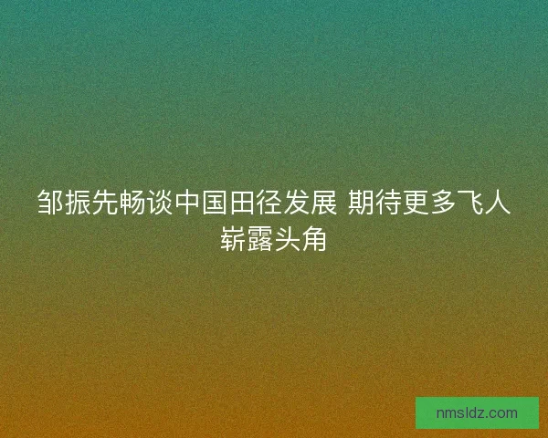 邹振先畅谈中国田径发展 期待更多飞人崭露头角