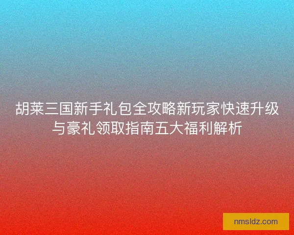 胡莱三国新手礼包全攻略新玩家快速升级与豪礼领取指南五大福利解析